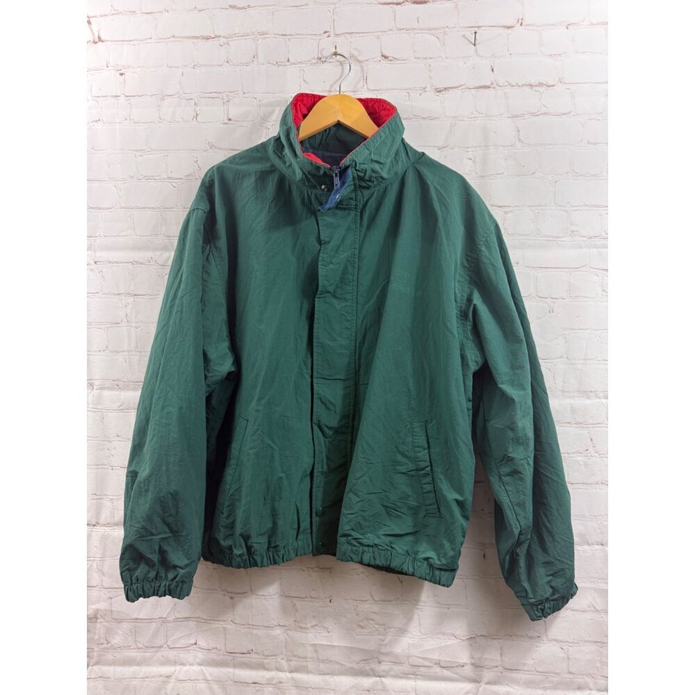 Hartwell ViaSport Jacket Windbreaker Men's Size XL Green Full Zip Snap Preppy